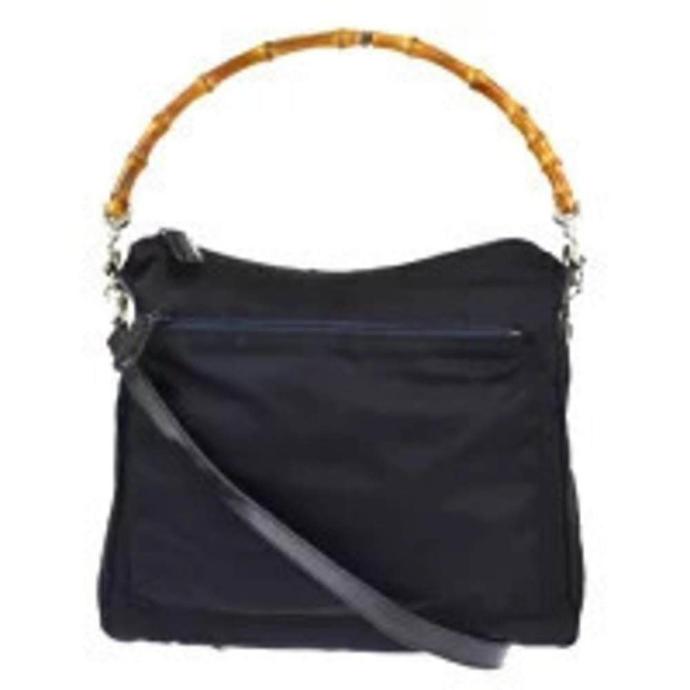 Gucci Bamboo Handbag Shoulder Bag Black Leather